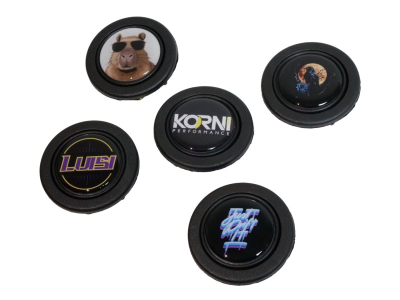 Hupenknopf mit eigenem Design / Logo für Sportlenkrad - Luisi, Momo, Raid, uvm.